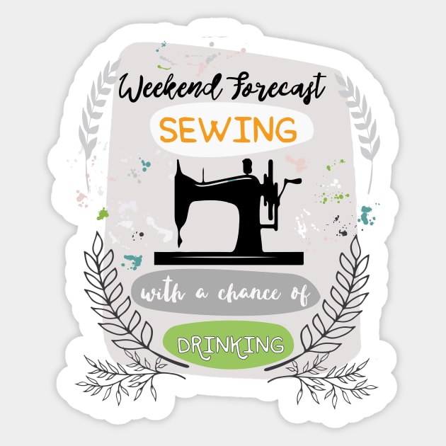 Sewing-Weekend Forecast Sticker by papillon